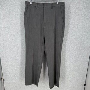 Haggar Mens Super Flex Straight Fit Dress Pant Size 32x30 Dark Grey Work WR NEW